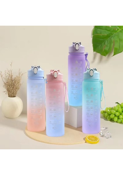 Stil C-Mavi 900ML 800-900ML 900/800ML Spor Su Şişesi Motivasyon Su Şişesi Sızdırmaz Içme Şişeleri Açık Seyahat Spor Salonu Fitness Mutfak Için Sürahiler (Yurt Dışından)