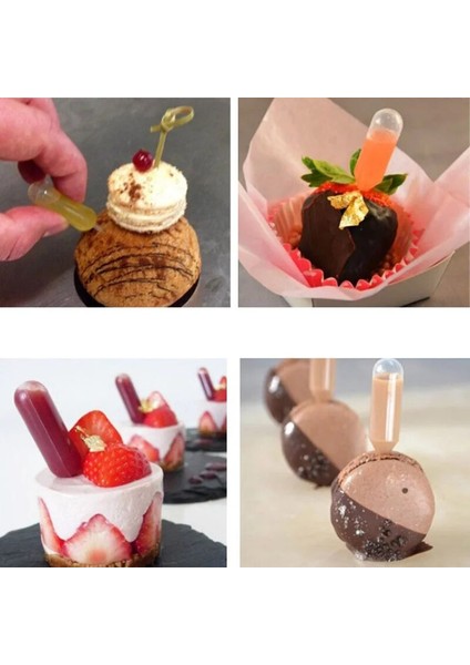 50 Adet/paket 4 ml Dondurma Jöle Milkshake Damlalıklı Pipet Saman Tek Kullanımlık Saman Kek Mousse Macaron Pişirme Araçları (Yurt Dışından)