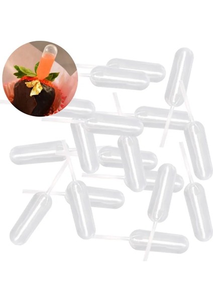 50 Adet/paket 4 ml Dondurma Jöle Milkshake Damlalıklı Pipet Saman Tek Kullanımlık Saman Kek Mousse Macaron Pişirme Araçları (Yurt Dışından)