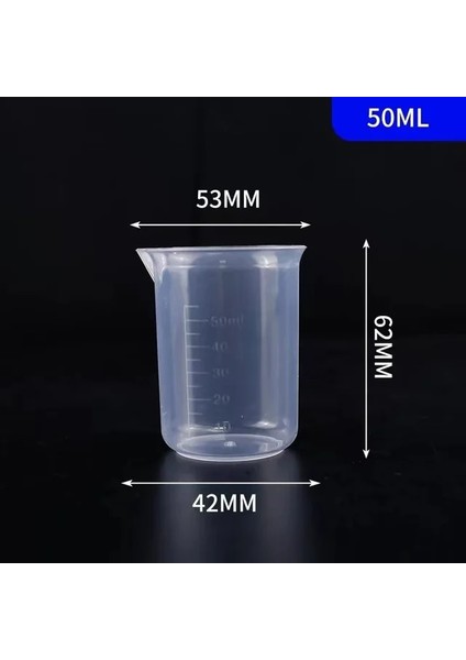 50ML 250ML Ölçüm Kabı Şeffaf Ölçekli Plastik Ölçüm Sürahisi Bardak Laboratuvar Kimyasal Ölçüm Kulpsuz Fincan Mutfak Bar Malzemeleri (Yurt Dışından)