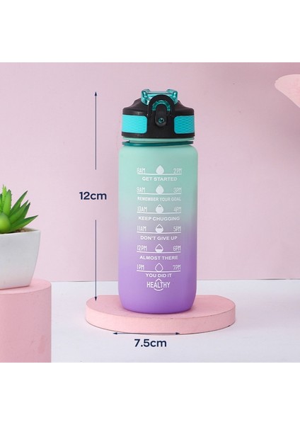 Mavi 600 ml 600 ml Renkli Su Şişesi Motivasyon Içme Suyu Şişesi Zaman Işaretleyici ile Spor Su Şişesi Taşınabilir Yeniden Kullanılabilir Plastik Bardaklar (Yurt Dışından) fırsatları