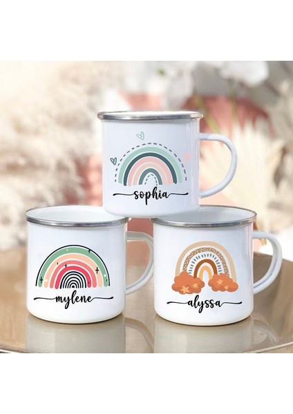 C1-3256804240984733 360ML Kamp Ateşi Kupa Gökkuşağı Rustik Doğum Günü Yılbaşı Hediyeleri Kişiselleştirilmiş Emaye Kupa Çocuk Kadınlar Için Arkadaş Camper Özel Bardaklar Gökkuşağı Kupa (Yurt Dışından)