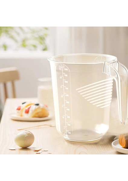 100ML 2 Adet 1000ML Plastik Şeffaf Ölçüm Kabı Sürahi Dekantör Şişe Ağzı Yüzey Mutfak Aracı Mezun Ölçüm Kabı Pişirme Malzemeleri (Yurt Dışından)