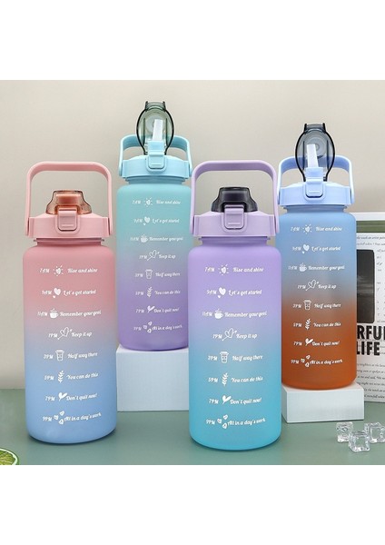 B-Mor 2.0l 2 Litre Su Şişesi Kızlar Için Botella De Agua Motivacional Gourde Spor Salonu Zaman Işaretleyici ile Taşınabilir Büyük Chaleira Pipetli (Yurt Dışından)