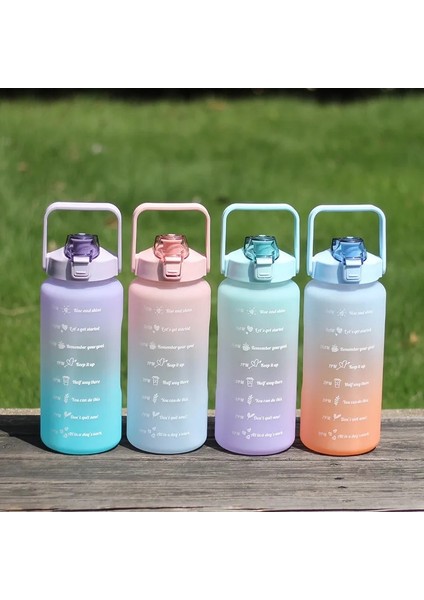 B-Mor 2.0l 2 Litre Su Şişesi Kızlar Için Botella De Agua Motivacional Gourde Spor Salonu Zaman Işaretleyici ile Taşınabilir Büyük Chaleira Pipetli (Yurt Dışından)