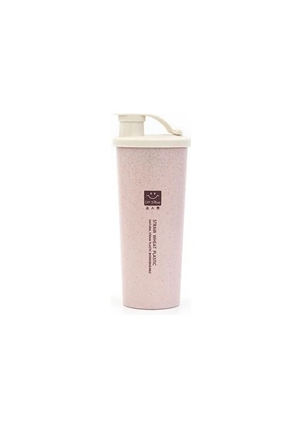 Pembe 450ML Yeni 450ML Protein Tozu Çalkalayıcı Su Şişesi Buğday Samanı Bpa Ücretsiz Mikser Spor Fitness Protein Shaker Milk Shake Şişesi 1 Adet (Yurt Dışından)