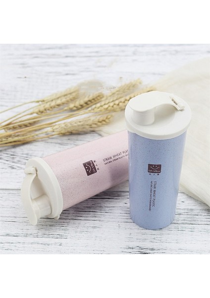 Pembe 450ML Yeni 450ML Protein Tozu Çalkalayıcı Su Şişesi Buğday Samanı Bpa Ücretsiz Mikser Spor Fitness Protein Shaker Milk Shake Şişesi 1 Adet (Yurt Dışından) fırsatları