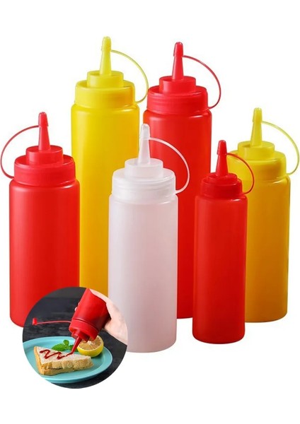 RED-360ML 1 Adet Çeşni Sıkma Şişeleri 240/360/500/680ML, Ketçap Hardal Mayo Sıcak Soslar Zeytinyağı Şişeleri Mutfak Aletleri (Yurt Dışından)