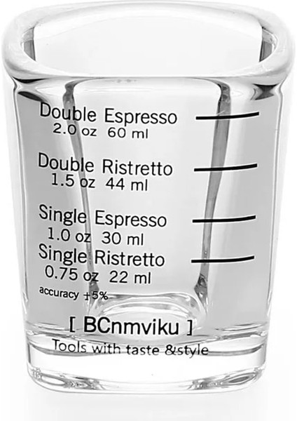60MLX1PC Squre 60ML 60ML Kare Kalınlaşmış Cam Ons Bardak Mezun Ölçüm Konsantre Espresso Kahve Fincanı Italyan Basit Isıya Dayanıklı (Yurt Dışından)
