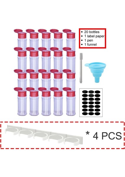B 5/10/15/20 Adet Baharat Kavanozları Etiketli Plastik Şeffaf Baharat Şişesi Kapları Baharat Biber Tuzu Cocina Mutfak Baharat Kavanozu (Yurt Dışından) fırsatları
