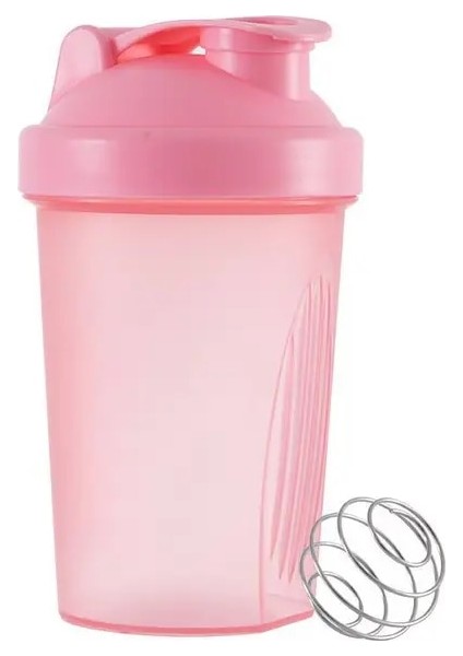 Pembe 400ML 400ML Spor Spor Su Şişesi Moda Basit Shaker Bardak Protein Tozu Beslenme Milkshake Ölçekli Su Bardağı ile Karıştırma Bardağı (Yurt Dışından)