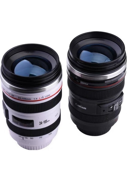 5 Beyaz 380ML 380ML Kamera Lensi Kahve Kapaklı Kupa Paslanmaz Çelik Yaratıcı Fotoğraf Kahve Fincanı Fotoğrafçı Seyahat Severler Için Noel Hediyesi (Yurt Dışından) fiyatları