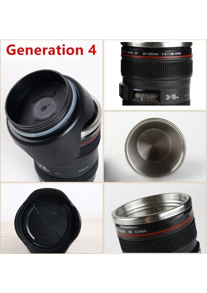 5 Beyaz 380ML 380ML Kamera Lensi Kahve Kapaklı Kupa Paslanmaz Çelik Yaratıcı Fotoğraf Kahve Fincanı Fotoğrafçı Seyahat Severler Için Noel Hediyesi (Yurt Dışından) modelleri