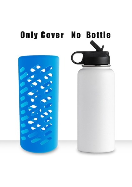 Mavi 40OZ 32/40OZ Bardak Kapağı Su Şişesi Kol Kılıfı Aquaflask Su Şişeleri Bardak Aksesuarları Için Silikon Koruyucu Kollu Sugaw (Yurt Dışından)