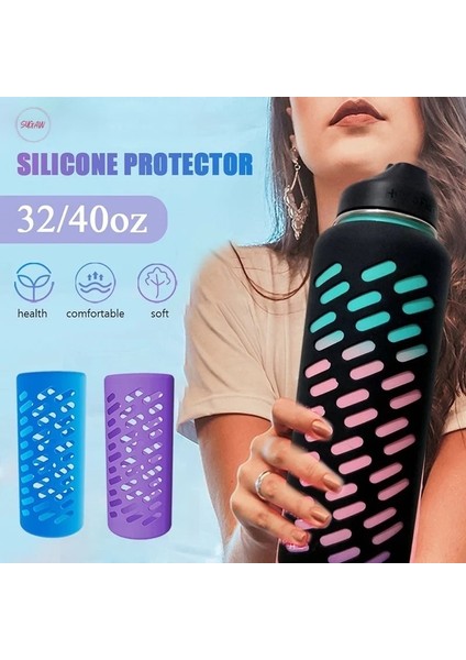 Mavi 40OZ 32/40OZ Bardak Kapağı Su Şişesi Kol Kılıfı Aquaflask Su Şişeleri Bardak Aksesuarları Için Silikon Koruyucu Kollu Sugaw (Yurt Dışından) fiyatları