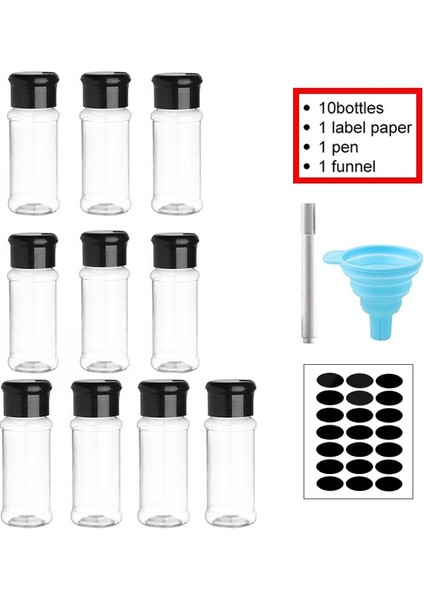 B Etiketli Baharat Kavanozları Plastik Şeffaf Baharat Şişesi Kapları Baharat Biber Tuzu Cocina Mutfak Baharat Kavanoz Seti Salt Shake (Yurt Dışından)