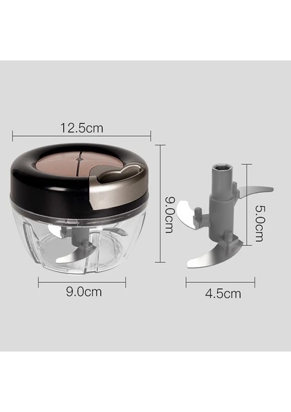 900ML Açık Pembe Deouny 400ML/900ML Elle Çekilen Kıyma Makinesi Sebze Kesici Manuel Döndürme Mikser Doğrayın Et Meyve Wist Parçalayıcı Mutfak Aletleri (Yurt Dışından)