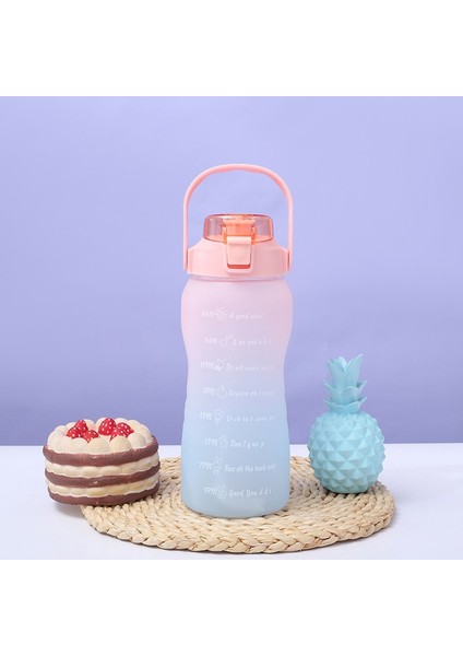 Şeffaf 1500ML 1500ML Samanlı Su Şişesi Kadın Kızlar Büyük Taşınabilir Seyahat Şişeleri Spor Fitness Fincan Yaz Soğuk Su Zaman Ölçeği ile (Yurt Dışından) fırsatları