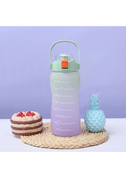 Şeffaf 1500ML 1500ML Samanlı Su Şişesi Kadın Kızlar Büyük Taşınabilir Seyahat Şişeleri Spor Fitness Fincan Yaz Soğuk Su Zaman Ölçeği ile (Yurt Dışından) indirimleri