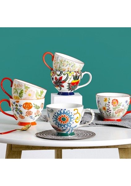 Stil 9 301-400 ml Maskeli Yaratıcı Su Bardağı Seramik Kupa Iskandinav Kahve Fincanları Büyük Handrip ile Renkli Seramik Büyük Meyve Suyu Kupaları Drinkware Içme Kupa (Yurt Dışından) fiyatları