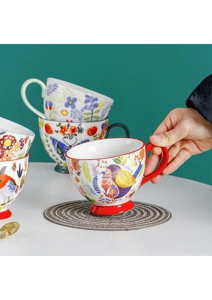 Stil 9 301-400 ml Maskeli Yaratıcı Su Bardağı Seramik Kupa Iskandinav Kahve Fincanları Büyük Handrip ile Renkli Seramik Büyük Meyve Suyu Kupaları Drinkware Içme Kupa (Yurt Dışından) indirimleri