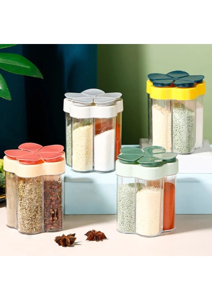 Yeşil 4 In 1 Baharat Kavanoz Baharat Kavanoz Konteyner Kapaklı Şeffaf Baharat Kavanoz Açık Kamp Baharat Konteyner Mutfak Gadget Seti (Yurt Dışından) fiyatları