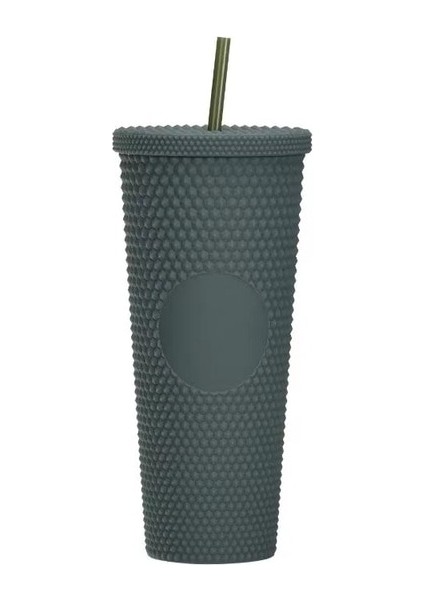 Koyu Yeşil 701-800ML 2023#710ML/24OZ Tumbler Bling Elmas Çivili Saman Soğuk Bardak Logosuz (Yurt Dışından)