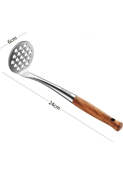 J Altın Paslanmaz Çelik Patates Ezici Ahşap Saplı Sebze Meyve Presi Sarımsak Kırıcı Ricer Püresi Mutfak Aksesuarları Pişirme Aracı (Yurt Dışından)