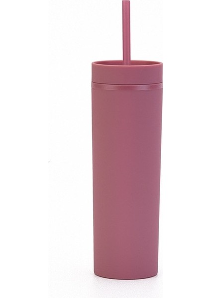 Y 16OZ 16OZ Akrilik Sıska Bardak Çift Duvar Pastel Renkli Su Şişesi Suyu Yoga Kapaklı Bardak Yeniden Kullanılabilir Bardak Soğuk Sıcak Içecek (Yurt Dışından)