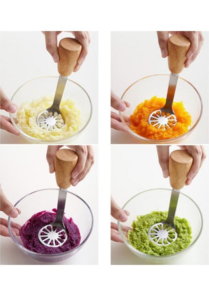 Gümüş Çok Fonksiyonlu Patates Ezici Çok Fonksiyonlu Paslanmaz Çelik Patates Ezici Uzun Saplı Gıda Sınıfı Ağır Sebzeler Için (Yurt Dışından)