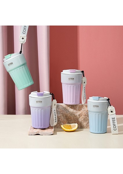 Mavi 400 ml 400 ml Taşınabilir Moda Paslanmaz Çelik 304 Kahve Kupa Renk Değiştiren Tasarım Araba Termos Kupa Seyahat Termal Kupa Hediyeler Için (Yurt Dışından)