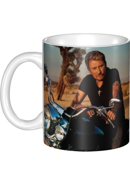 23 301-400ML Dıy Johnny Hallyday Kaya Seramik Kupa Özelleştirilmiş Şarkıcı Fransız Fransa Kahve Fincanları Yaratıcı Hediye Açık Çalışma Kamp Bardak (Yurt Dışından)