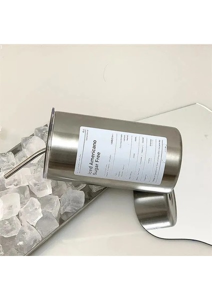 S2 600ML 600ML Çift Duvar Paslanmaz Çelik Kahve Fincanı Kapaklı Pipet Sızdırmaz Termal Kupa Termos Seyahat Araba Yalıtımlı Şişe (Yurt Dışından)