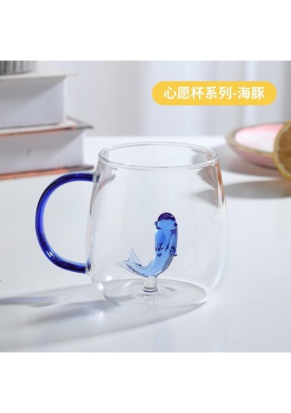 Yunus Fincan 350 ml Italya Ichendorf Tasarım Kawaii Cam 3D Hayvan Fincan Hediye Züccaciye Sevimli Cam Su Balina Tavşan Fincan Kahve Süt Cam Kupa Çocuk Fincan (Yurt Dışından)