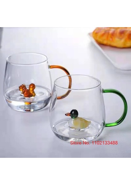 Yunus Fincan 350 ml Italya Ichendorf Tasarım Kawaii Cam 3D Hayvan Fincan Hediye Züccaciye Sevimli Cam Su Balina Tavşan Fincan Kahve Süt Cam Kupa Çocuk Fincan (Yurt Dışından)