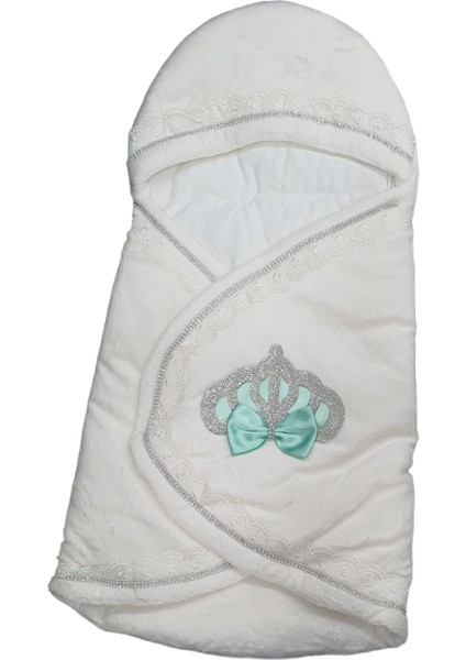 Taş Işlemeli Kadife Lüks Bebek Kundak