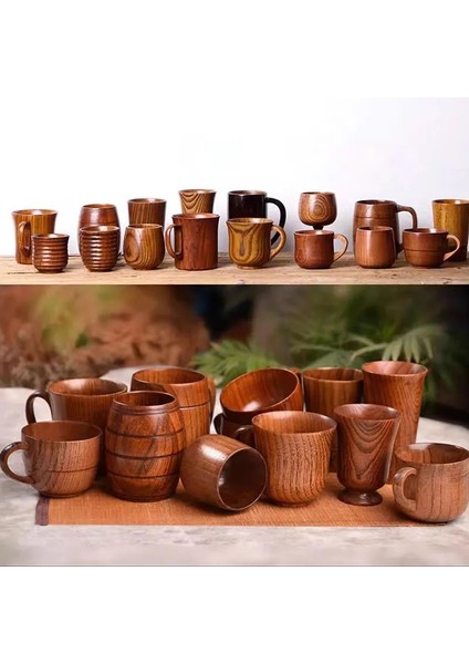 Küçük Göbek Fincan 50-200 ml El Yapımı Doğal Ahşap Büyük Göbek Bardak Japonya Tarzı Süt Su Kulplu Bardak Kahve Bira Çay Kupa Mutfak Bar Drinkware Kupalar (Yurt Dışından) fırsatları
