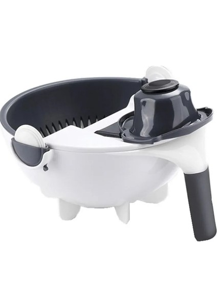 Beyaz 9 In 1 Çok Fonksiyonlu Sebze Kesici Drenaj Sepeti ile Sihirli Döndür Kevgir Sebze Taşınabilir Dilimleme Kıyıcı Sebze Araçları (Yurt Dışından) indirimleri