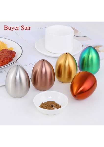 Gökkuşağı No. 0 Altın Yumurta Şekli Baharat Kavanoz Seti Paslanmaz Çelik Baharat Tenekeleri Baharat Saklama Kabı Mutfak Baharat Spreyleri Araçları Biber Çalkalayıcılar (Yurt Dışından) fırsatları