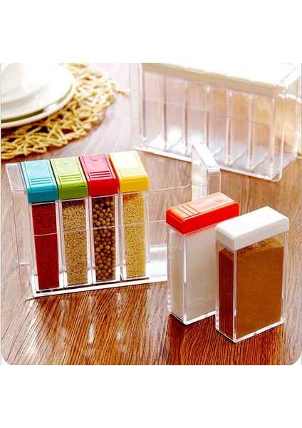 Set C Şeffaf Baharat Kavanoz Seti Tuz ve Biber Baharat Şişesi Renkli Kapaklı Mutfak Çeşni Şişe Saklama Kabı Baharat Rafı (Yurt Dışından) fiyatları