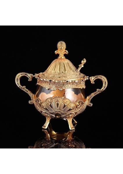 Yaratıcı Alaşımlı Cam Şeffaf Baharat Kavanoz Kapaklı Lüks Yaldızlı Mutfak Eşyaları Baharat Biber Kavanoz Tahıl Saklama Kabı (Yurt Dışından) fiyatları