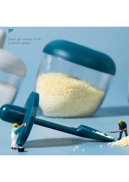 Beyaz 1 Pc Mutfak Dairesel Nem Geçirmez Toz Baharat Kavanoz Baharat Kapları Kaşıkla Gıda Sınıfı Plastik Şeffaf Yaratıcı Kutu (Yurt Dışından) fırsatları