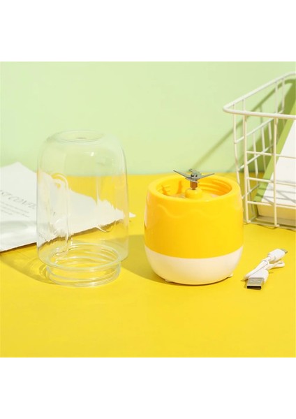 Sarı Işık Elektrikli Meyve Sıkacağı Çok Fonksiyonlu Meyve Sıkacağı USB Şarj Edilebilir Meyve Suyu Makinesi Küçük Ev Meyve Karıştırıcılar 400 ml Taşınabilir (Yurt Dışından)