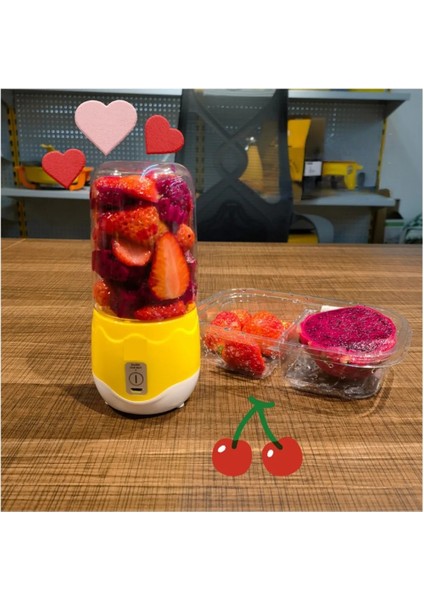 Sarı Işık Elektrikli Meyve Sıkacağı Çok Fonksiyonlu Meyve Sıkacağı USB Şarj Edilebilir Meyve Suyu Makinesi Küçük Ev Meyve Karıştırıcılar 400 ml Taşınabilir (Yurt Dışından) modelleri