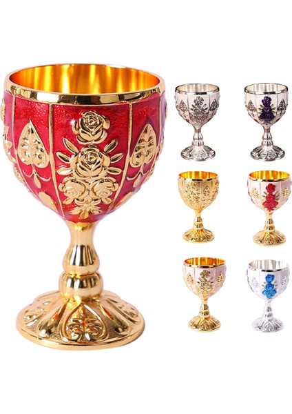 40ML Altın 30/40ML Alüminyum Alaşımlı Şarap Bardakları Retro Yemek Takımı Kadehi Vintage Avrupa Tarzı Ruhu Votka Şampanya Bardakları Bar Ev Dekor (Yurt Dışından)