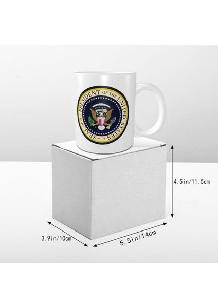 Beyaz 301-400 ml Amerika Birleşik Devletleri Başkanı Mühür Kahve Kupa Komik Seramik Bardaklar Ofis Çay Kakao Bardağı Ev Mutfak Dekoru Benzersiz Hediye (Yurt Dışından) indirimleri
