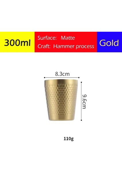 Altın 300-MATTE-A 175/300/350/450ML Metal Paslanmaz Çelik Stanley Kupalar Cam Stanley Termos Bardak Isıtmalı Kahve Elmas Tumbler Kişiselleştirilmiş 1 Adet (Yurt Dışından)