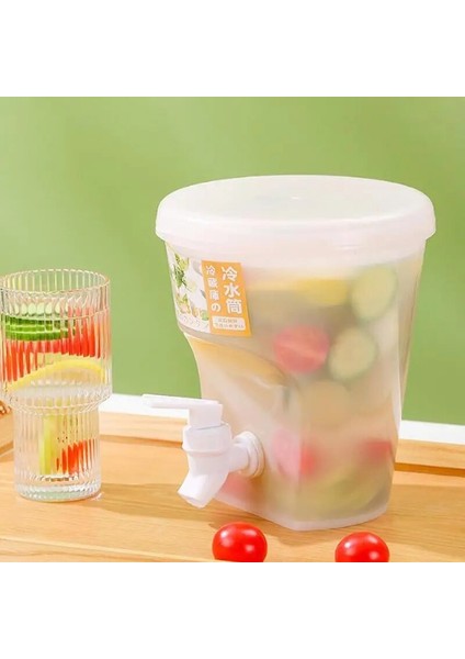 Beyaz 1.5l Buzdolabı Musluklu Soğuk Su Isıtıcısı Içecek Su Sebili Soğuk Su Kovası Limonata Şişesi Drinkware Su Sürahileri 워터저그 (Yurt Dışından) indirimleri