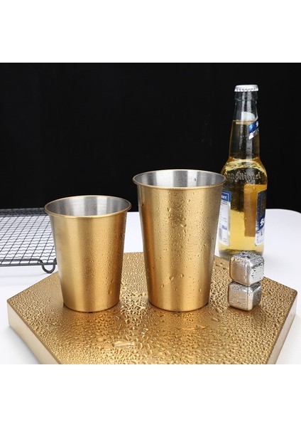 Doğal Renk 500ML 350/500ML Paslanmaz Çelik Bardak Ev Bira Ofis Bar Soğuk Su Içecekleri Kahve Tumbler Süt Mutfak Drinkware Kupa Yeniden Kullanılabilir (Yurt Dışından)