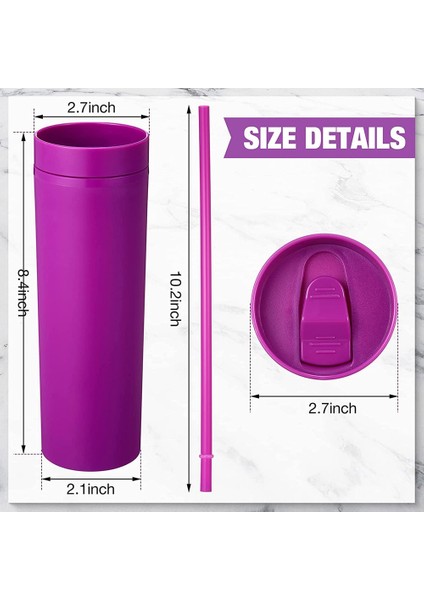 Renk 14 1pc 1pc 2 Adet 16OZ Kapaklı ve Samanlı Sıska Bardak Mat Bardak Yeniden Kullanılabilir Çift Duvar Plastik Soğuk Sıcak Içecekler Su Şişesi Bardakları (Yurt Dışından)